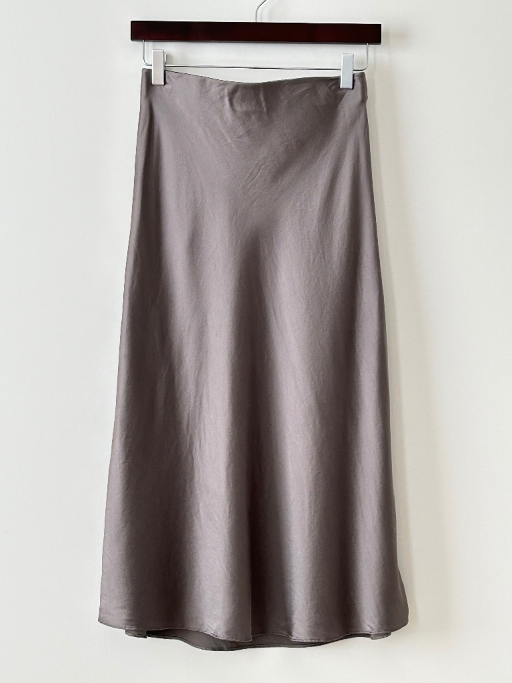 Quince Taupe Midi Slip Skirt